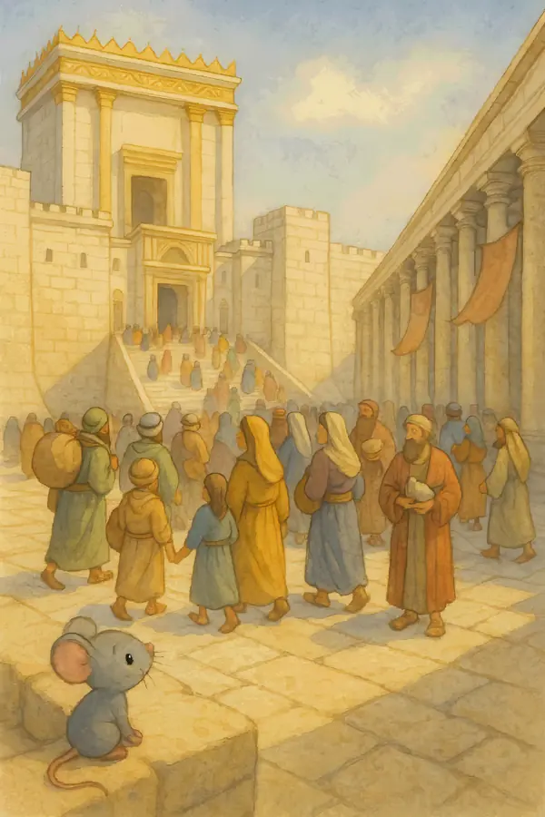 Pieps und Jesus im Tempel Gottes