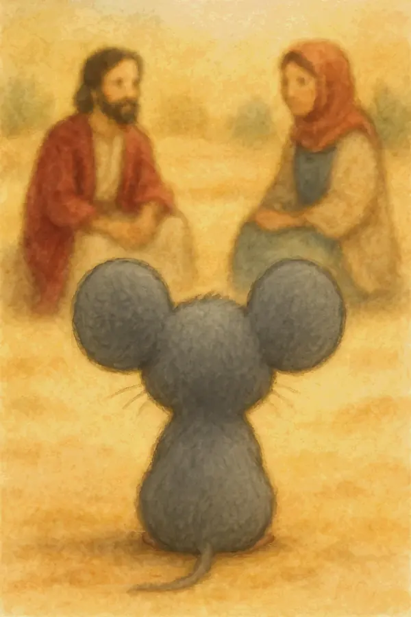 Pieps und die Frau am Brunnen